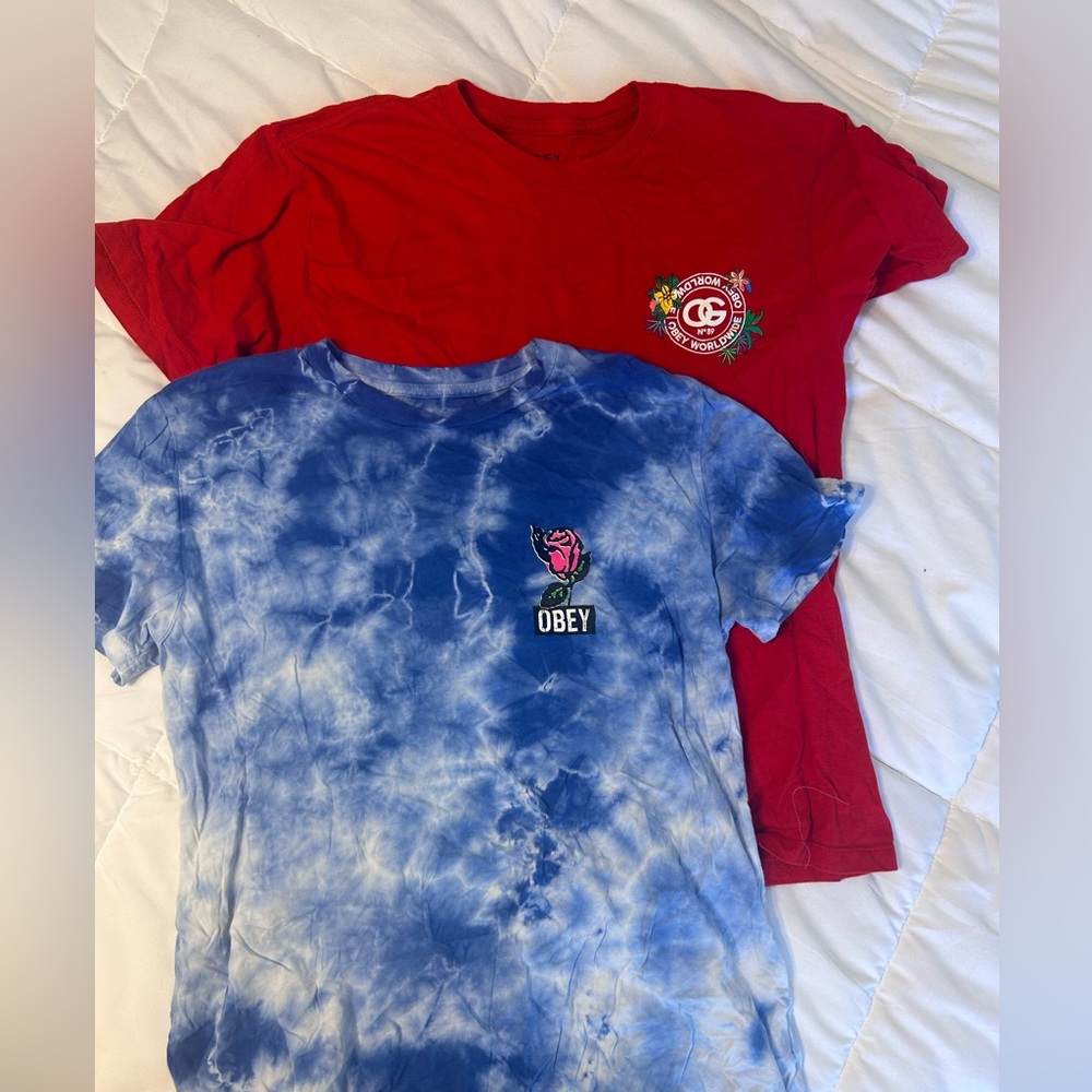 2 Obey Tee shirts, Size Medium
